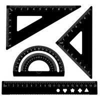 4Stk Dreieck Lineal Set 20Mm Aluminium Lineal Geometrischer Winkelmesser Schwarz