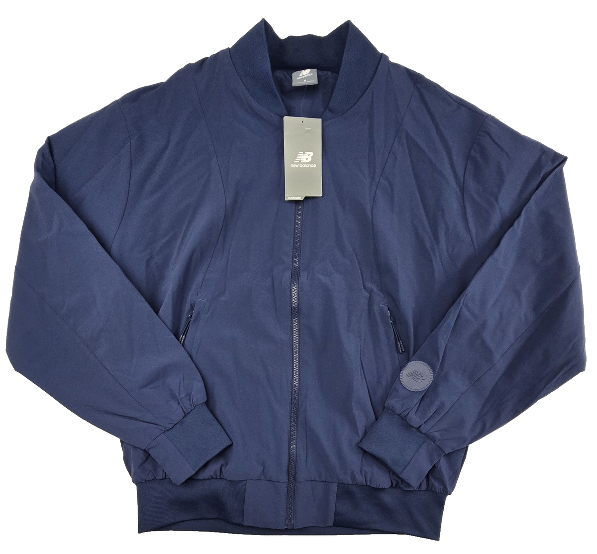 New Balance Bomber Jacket Men S Blue Shifted Jacket Oversized Zip