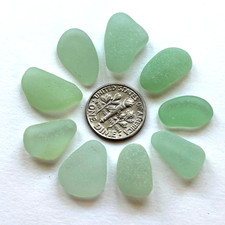 Surf Tumbled Sea Glass   Jewelry Quality   Celadon Green Medium Scale Pieces
