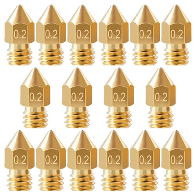 16Pcs 3D Printer Nozzles 0.2Mm, Ender 3 Nozzle 0.2Mm MK8 Extruder Nozzles Comp