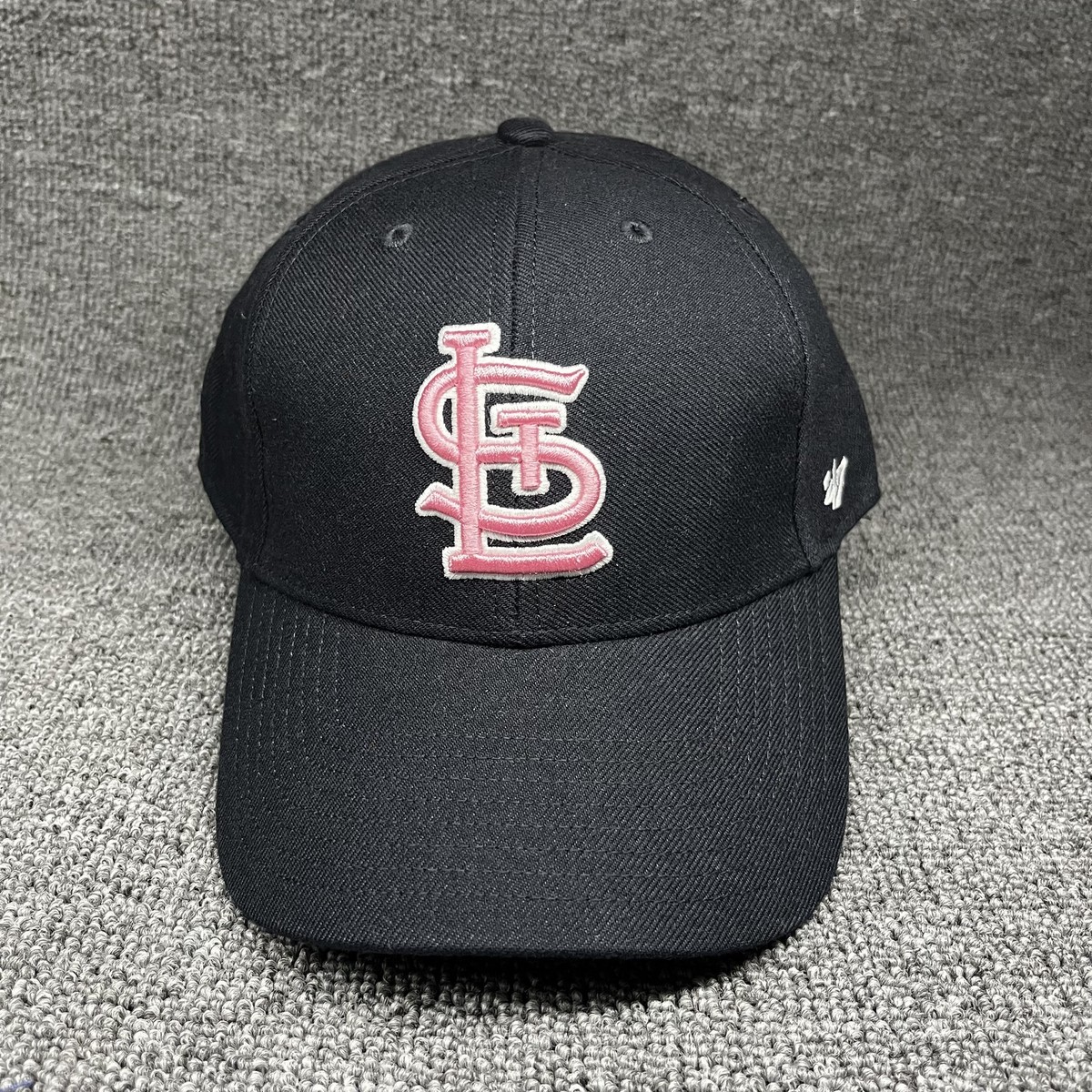 St. Louis Cardinals '47 Brand MVP Hat Black Pink Logo Adjustable MLB Cap