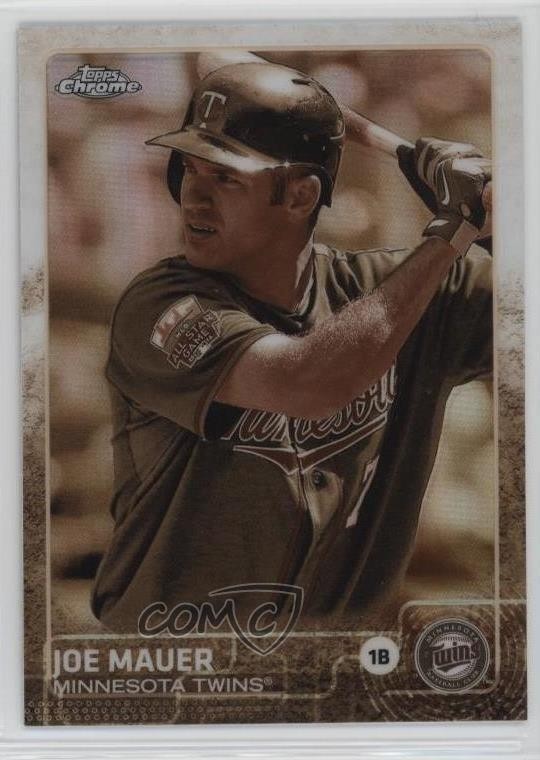2015 Topps Chrome Sepia Refractor Joe Mauer #4 HOF fo7