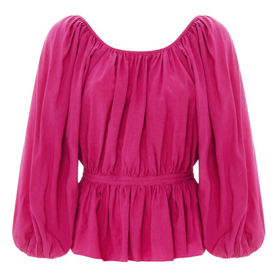 NWT- Mara Hoffman Maud Top Hot Pink Ruffle Peplum Blouse, Size 20 XXL, Bohemian