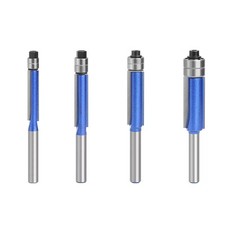 4x 1/4" Shank Straight Flush Trim Router Bit Set Woodworking Template Cutter