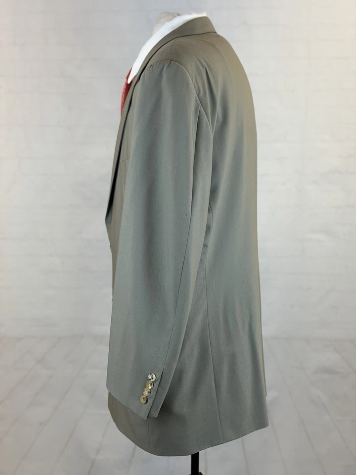 Hickey Freeman USA Men's Olive Green 100% Wool Suit 46R 42X30 $1,395 - Image 3 of 4