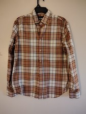 Banana Republic Men's M Standard Fit Plaid Untucked Fit 100 Cotton