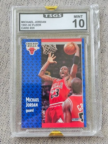 MICHAEL JORDAN 1991-92 FLEER CHICAGO BULLS BASKETBALL CARD #29 GRADED MINT 10