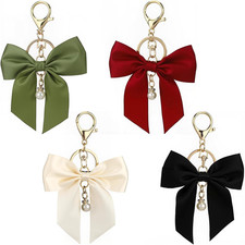 Bow Purse Charms for Handbags, Bow Keychain Pearl Cute Bag Accessories Keycha...