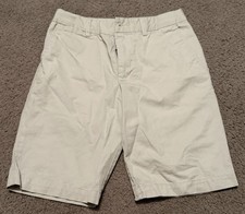 Polo Ralph Lauren Classic Chino Flat Front Shorts Beige Tan Cotton Boys Size 12
