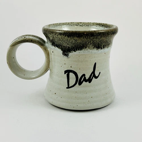 Vtg Clay in Mind Pottery Dad Mug & Tea Forte Stainless tea basket set 