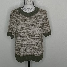 Anthropologie Jasper Short Sleeve Wool Alpaca Sweater w/ Buttons in Back Size S