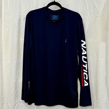 Nautica Men  s Long Sleeve Shirt   Navy NavTech Size XL Sustainable New No Tag