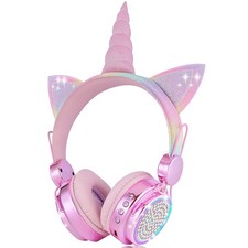 Kids Wireless Headphones for Girls Children Teens, LED Light Up Bluetooth Uni...