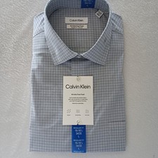 Calvin Klein Men's Wrinkle Free Fresh Dress Shirt Regular Fit New With Tags