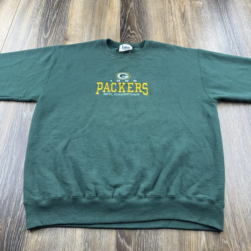 Sudadera De Colección Green Bay Packers Para Hombres L Equipo de Fútbol Americano NFL Años 90 Bordada Foto 3 de 4