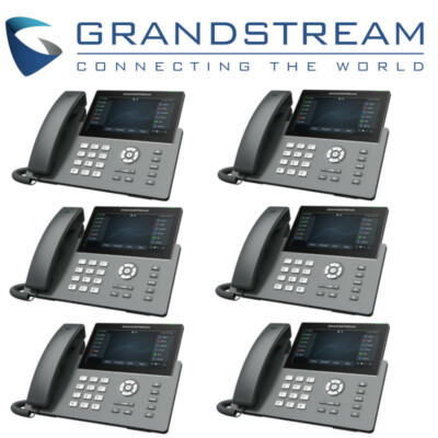 6 Grandstream GRP2670 12-Line 6 SIP IP Phone WiFi Bluetooth Color Touchscreen