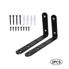 1/2/4PCS Metal Corner Braces Brackets Right Angle L-Shape Brace Bracket Black