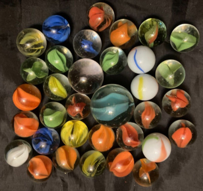 Lot of 32 Marbles plus Large and Medium Shooters | eBay