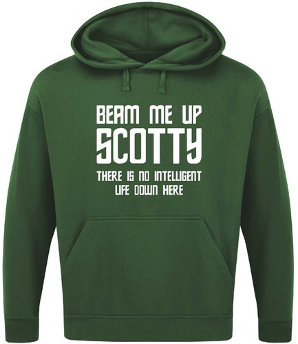 SUDADERA CON CAPUCHA BEAM ME UP SCOTTY Divertido Eslogan Novedad Para Hombres Regalo Geek Star Trek Top - Imagen 2 de 17