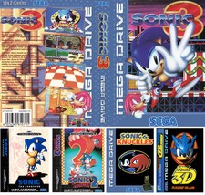 - Sonic 1 2 3 3D Mega drive Box Art Sleeves Insert Case only
