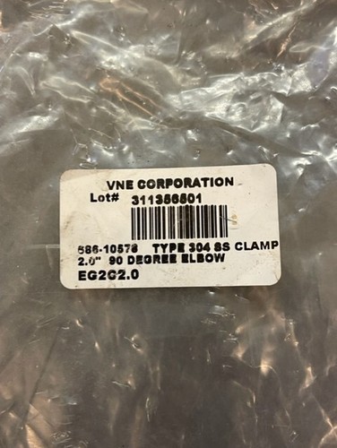 VNE Corp EG2C2.0 2.0" 90 Degree Elbow SS Sanitary Pipe - Picture 2 of 5