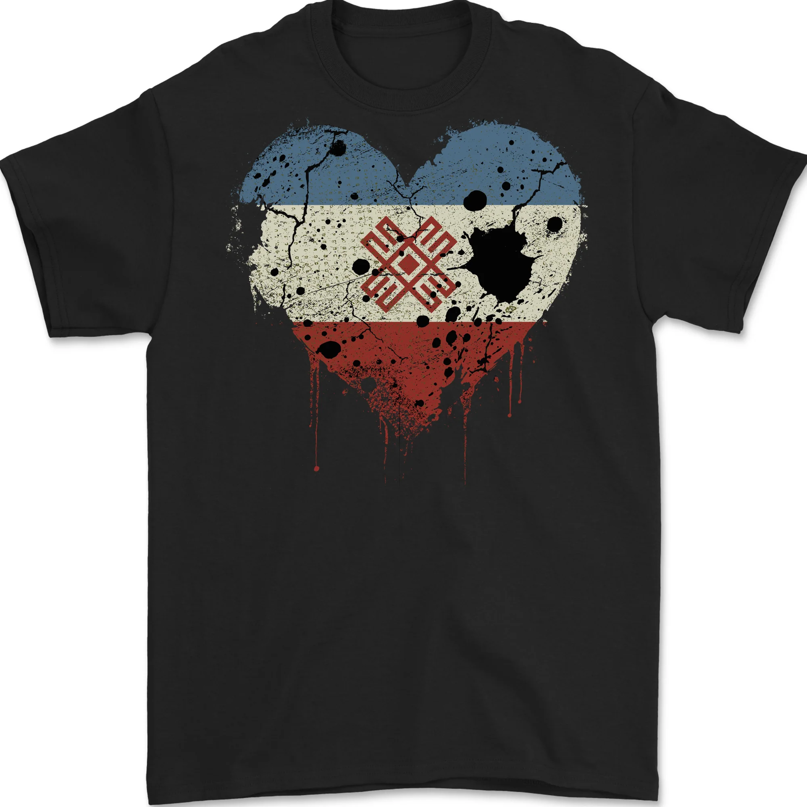 Love Flag Mari El Football Mens T-Shirt 100% Cotton