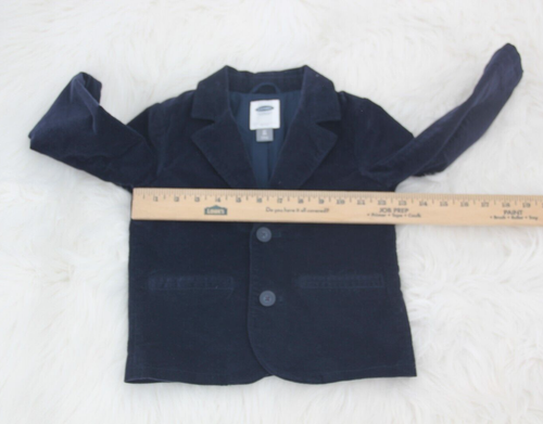Old Navy Boys Toddler Navy Blue Velvet Cotton Blend 2T 2 Button Blazer Jacket 01 - Picture 8 of 10