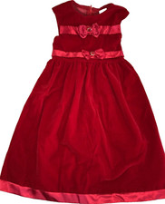 Vintage Girls Party Dress Holiday Long Red Formal 80s Church Miss Quality Size 6