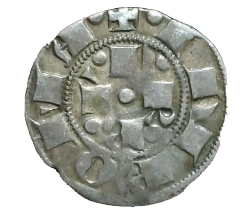 Pope Urban V AR Bolognino Romano. Rome mint, 1362-1370 AD. Papal State. Rare - Picture 2 of 2