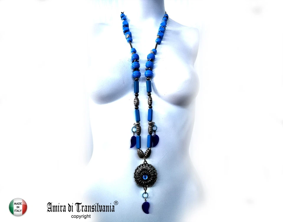 Turkish Blue Eye Good Luck Pendant Evil Eye Protection Talisman Amulet Necklace - Image 4 of 4