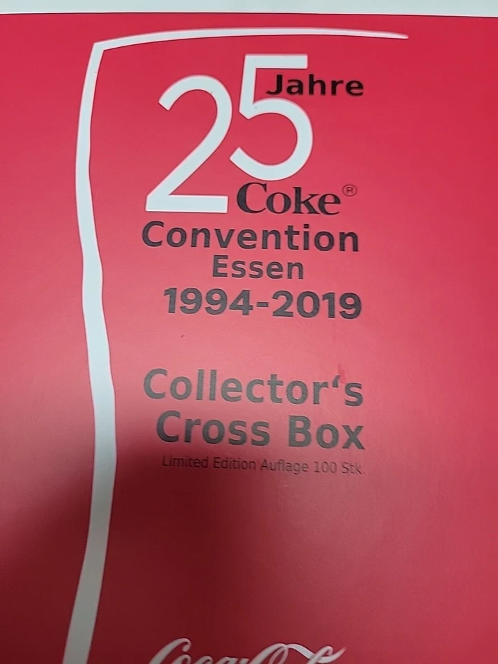 Convención Coca-Cola 20º 25º Año Botella Alemana y Taza Plata Caja Cruz Limitada 100 Foto 2 de 4