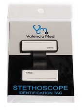 Valencia Med Stethoscope ID Name Tag  Black