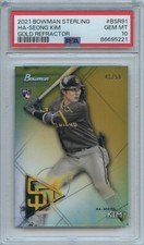 PSA 10 2021 BOWMAN STERLING GOLD REFRACTOR #BSR91 HA-SEONG KIM RC /50 **POP 3**