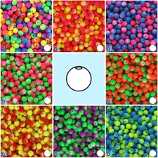 BeadTin Neon Two Tone Rubberized 8mm Round Plastic Beads (175pcs) - Color choice