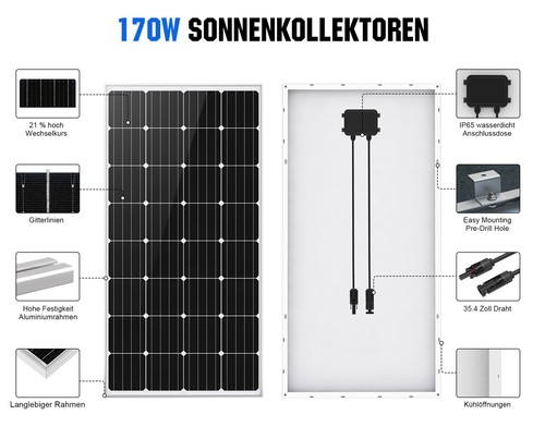 Photovoltaikanlage Plug & Play Komplett Set 1700Watt 7KWH Solaranlage Photovoltaikanlage Plug & Play Komplett Set