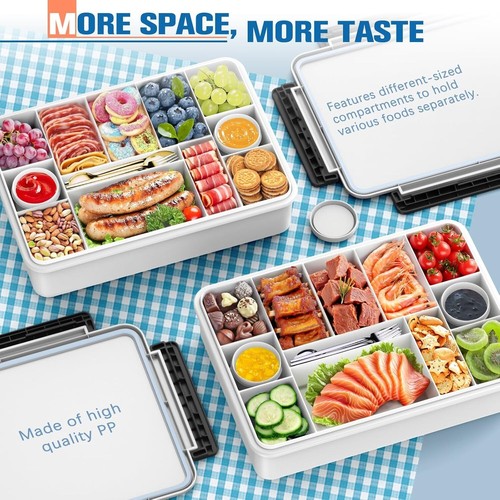 Picnic Snack Box with Ice Pack & Bag – Charcuterie Fruit Dip Tray for Camping - Picture 3 of 7