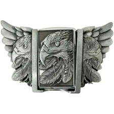 Belt Buckle Eagle Lighter Combo with Eagle Wings REMOVABLE Fits 1.5" belt