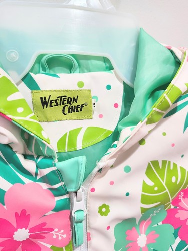 Floral Rain Jacket Coat Kids Size 5 Western Chief - Picture 3 of 6