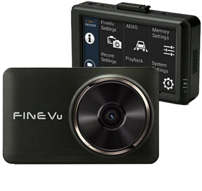 FineVu GX5000 3.5'' Screen 1092x1080P Dual Dash Cam, 2 Channel Camera - 32GB