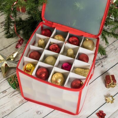 64 Baubles Storage Box Christmas Xmas Tree Decoration Organiser 64 Bauble  Decor UK
