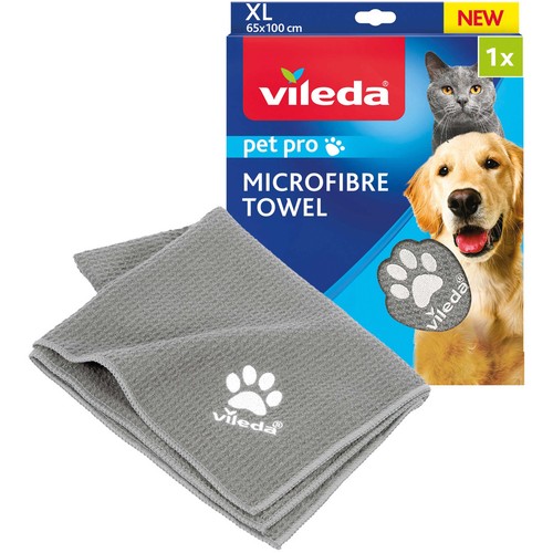 Vileda Pet Pro Microfaser-Handtuch XL, grau - Bild 1 von 6