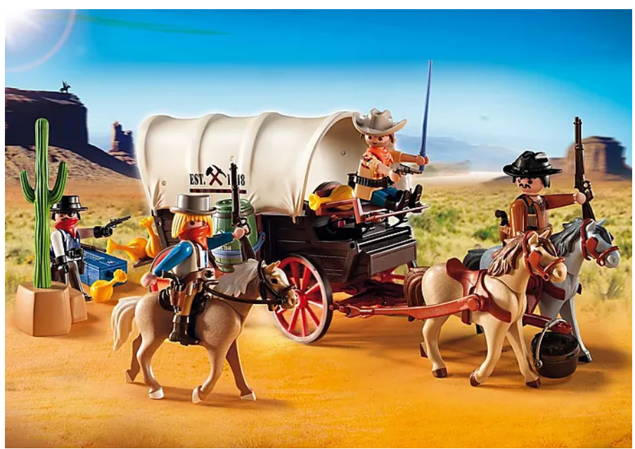 Playmobil 5248 Covered Wagon with Raiders | Western Bandits Set
