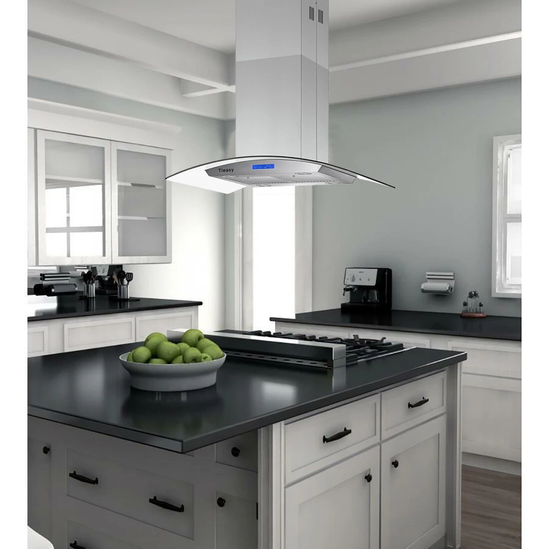 36 inch Island Range Hood 900 CFM Three Speed Touch Control