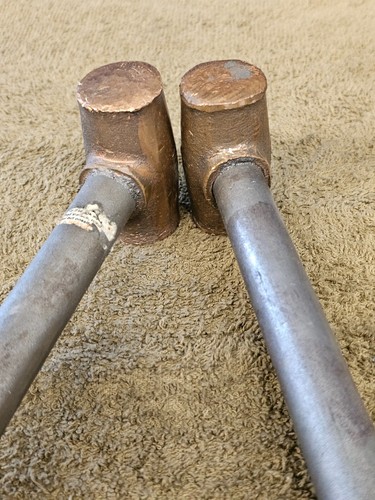 2 Hackett copper Brass sledge Hammer Mallet 1.5 3 Lb Non Sparking Body Metal - Picture 9 of 11
