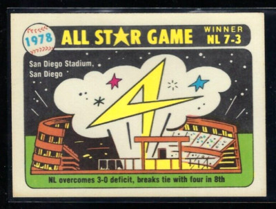 1981 Fleer Laughlin ALL STAR Game - 1978 - NL wins 7-3   w/sticker