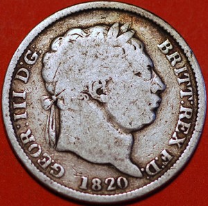shilling km britain iii george great 1820 silver