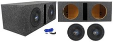  2 Rockville K5 W10K5S2 10" 1200 Watt Car Subwoofers Vented Sub Box Enclosure