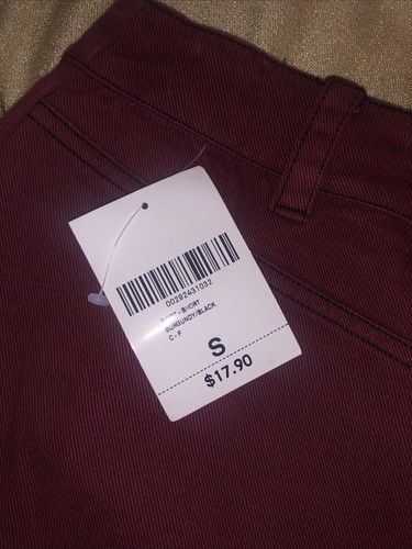Forever 21 women’s mini skirt Burgundy Denim New With Tag Size Small - Picture 7 of 8