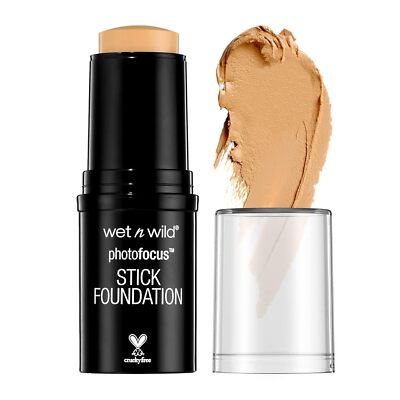 wet n wild Photo Focus Matte Foundation Stick Makeup, Vanilla Beige | Vegan & Cr