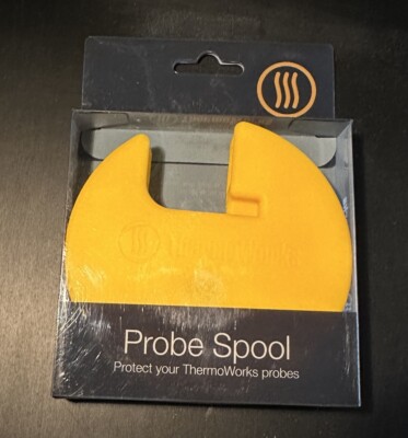 Thermoworks Silicone Probe Spool For Thermometer Probes Yellow Magnetic 